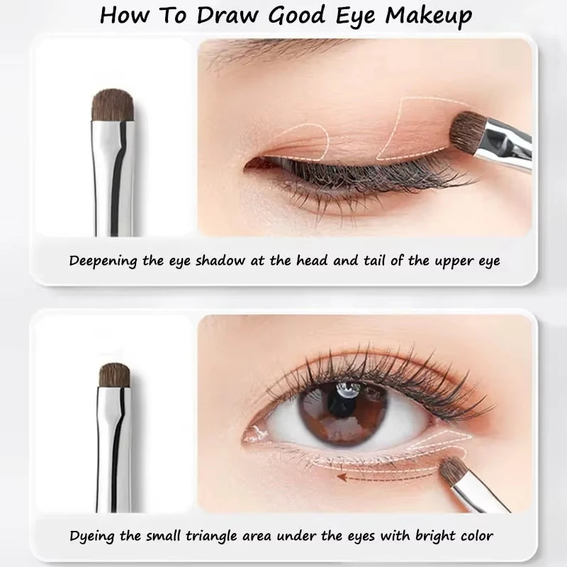 4-Piece Set Of Exquisite And Compact Eyeshadow Brushes, Made Of Horsehair, For Precise Blending; Eyeliner Brush; Concealer Brush