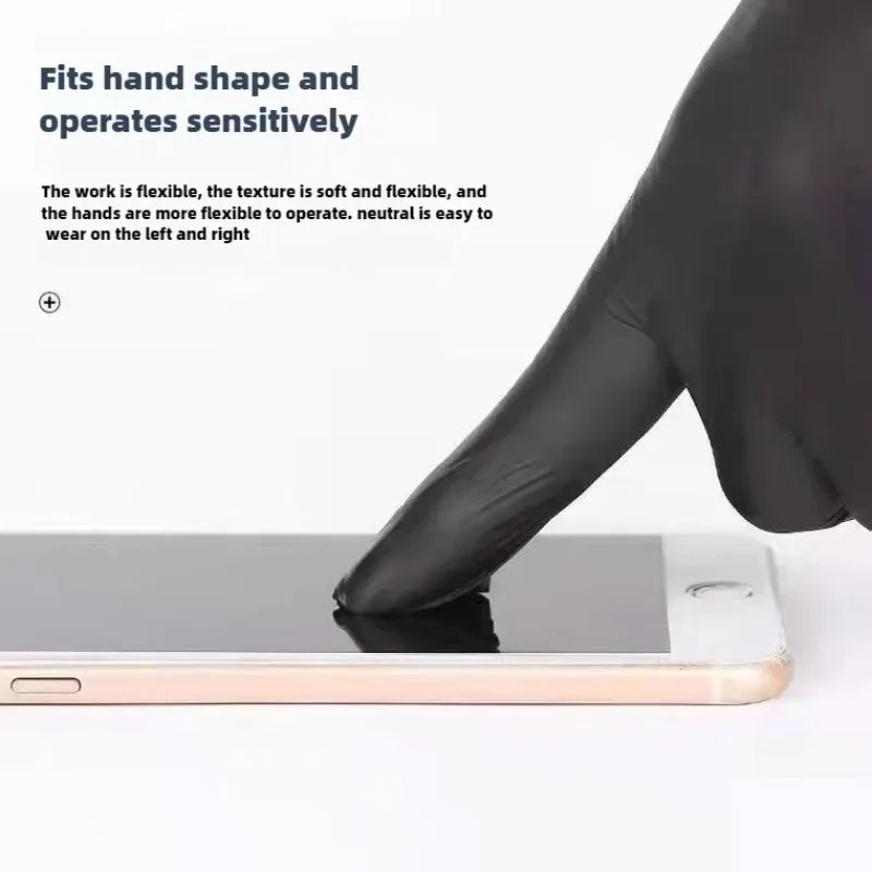 Disposable Latex Gloves Black Waterproof Non-Medical for Kitchen, Cleaning, Dishwashing, Cooking, Automotive, Craft Use