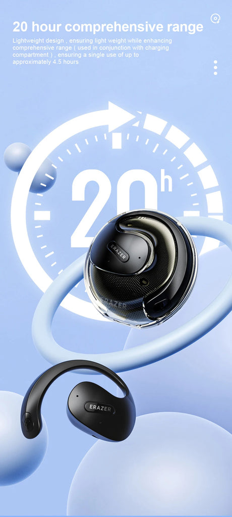 ERAZER X15 pro Bluetooth 5.4 Earphones Sports Wireless Headphones Ear Hook Game Erazer HiFi Earbuds with Mic Headset