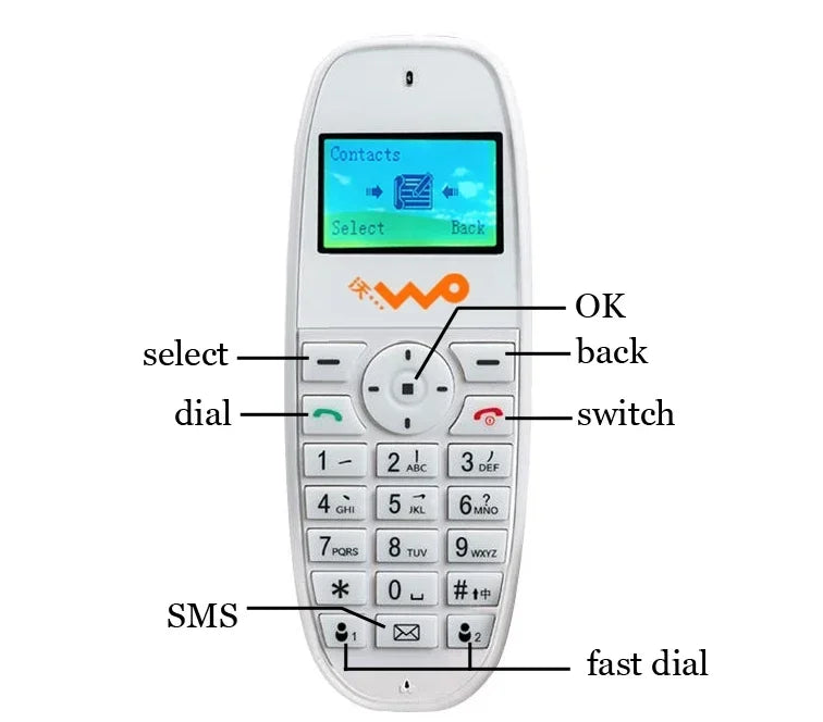 Cordless Phone GSM SIM Card Fixed mobile for old people home cell phone aged student Wireless landline Telephone office 2g 3g 4g