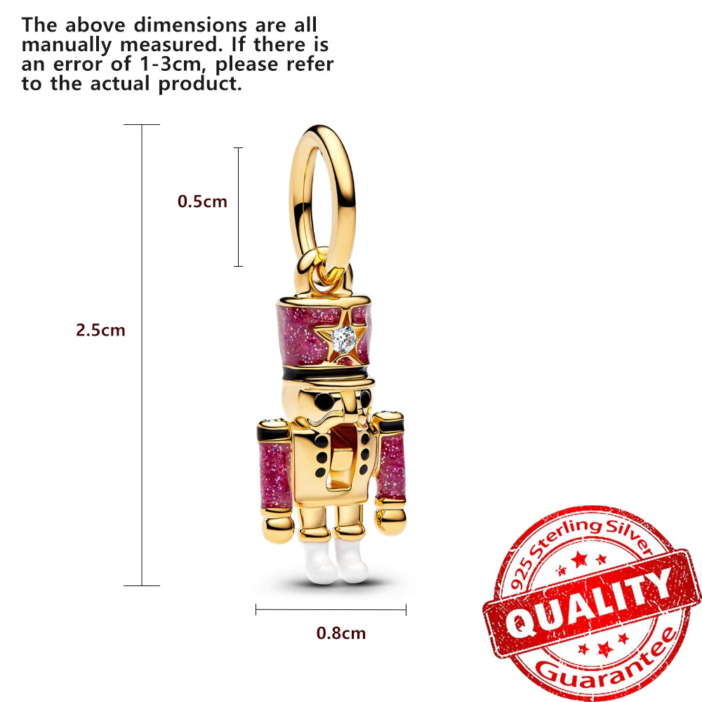 Hot Sale New Arrivals 925 Sterling Silver Snowflake Bell Christmas Series Dangle Charm Fit Original Bracelet Kids Jewelry Gift