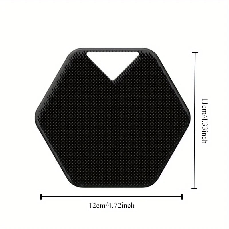 1pc Reusable silicone body scrub with storage hook foam shape, easy to clean, suitable for bathing hair washing, and pet bathing