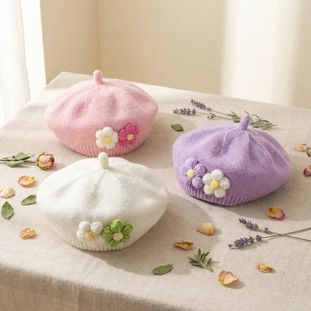 New Baby Beret Spring Thin Knitted Children's Painter Hat European and American Baby Products Boys and Girls Baby Hats