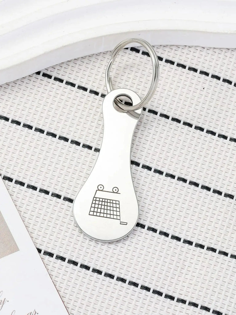 1Pcs Cart Shopping Token Trolley Key Keychain Coin Quarter Grocery Supermarket Holder Keyring Metal Ring Change Unlock Coins