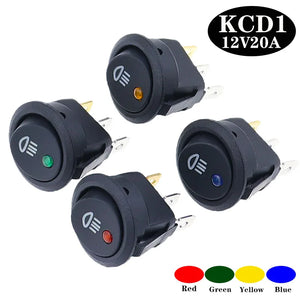 1Pcs New Arrivals On Off Rocker Switch Red Led Fog Light Lamp Symbol Car Van Truck 23mm DC 12V 20A ABS  Fit For Car Van Truck