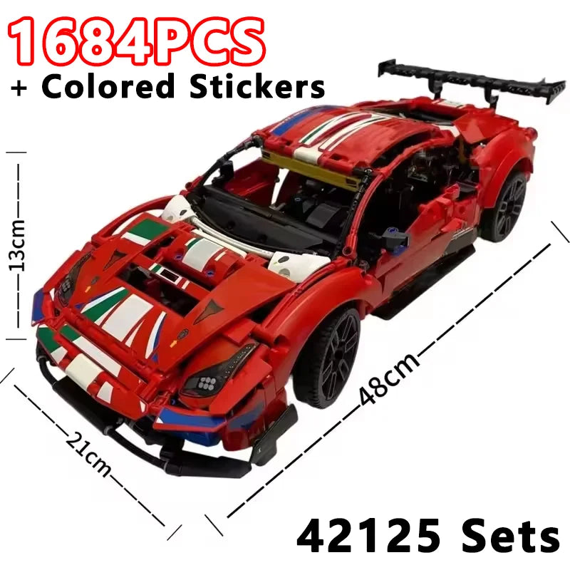 1684PCS Technical Racing Car 42125 Series Mechanical Group Building Blocks Sport Car MOC Display Model Car Collection Decor Toys