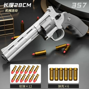 2024 New Arrivals ZP5 357 Revolver Mechanical Continuous Firing Toy Gun Automatic Pistol Soft Dart Bullet CS Outdoor Weapon