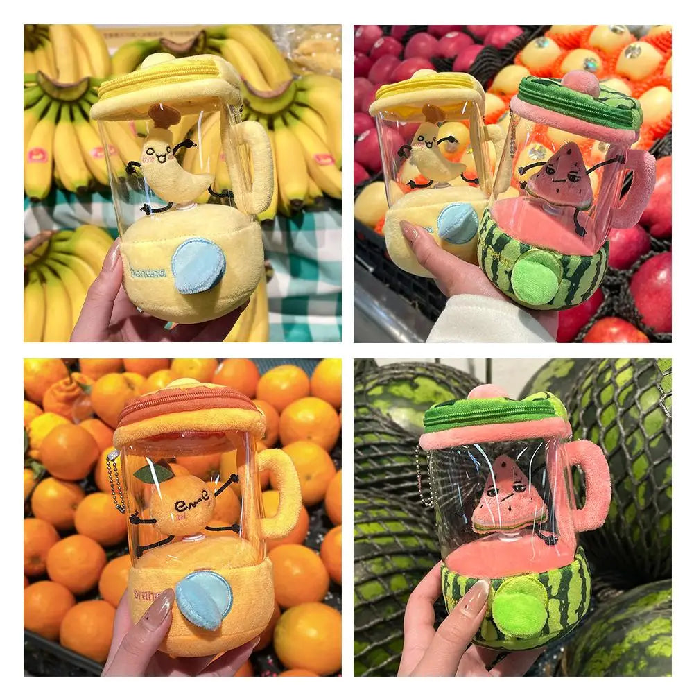 Cartoon Funny Carrot Juicer Plush Toy Drawstring Rotating Plush Carrot/Flower Bag Children Keyrings Toy Pendants Gifts F2X1