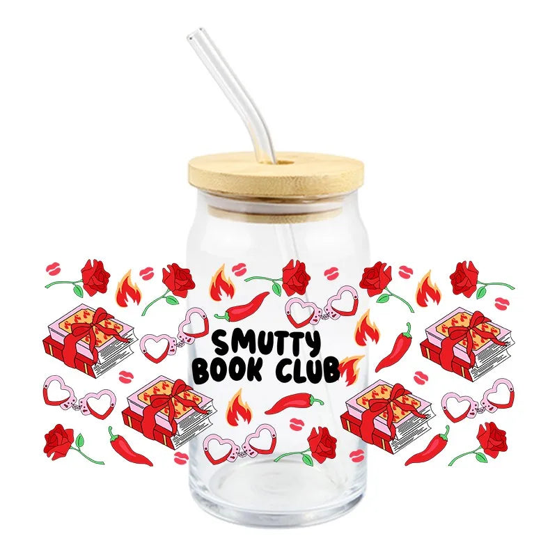 3D Cartoon Books Design Series Decal 16oz Libbey UV DTF Cup Wrap Personal Custom Durable Waterproof Logo For Cup Mug Sticker