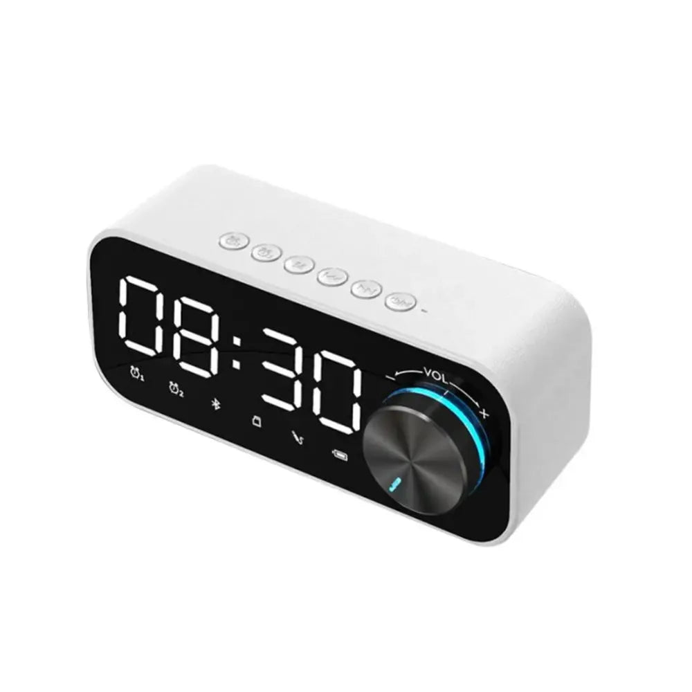 High Volume Bluetooth Speaker Portable Design Clock Function LED Alarm Clock Wireless Connectivity Super Bass