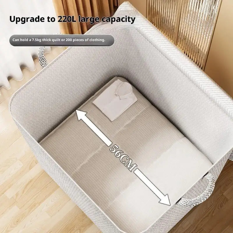 Hot Sale 220L Big Size Clothes Storage Box With Cover Large Laundry Basket Organizer Bag For Baby Foldable