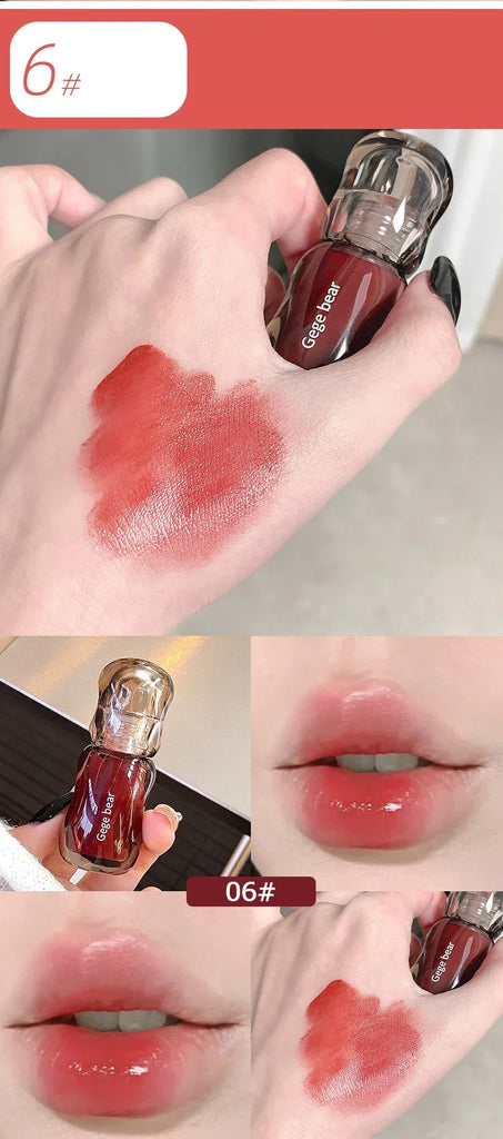 GegeBear Crystal Clear Lipgloss Hydrating Water Liquid Lipstick Light Lip Tint Plumping Non-stick Cup Lips Makeup Women Cosmetic