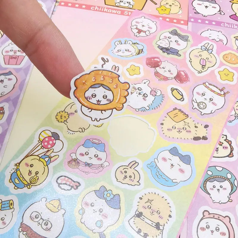 Kawaii Chiikawa Laser Stickers, Cartoon Animal Decals for Laptop, Binder & Kids Crafts