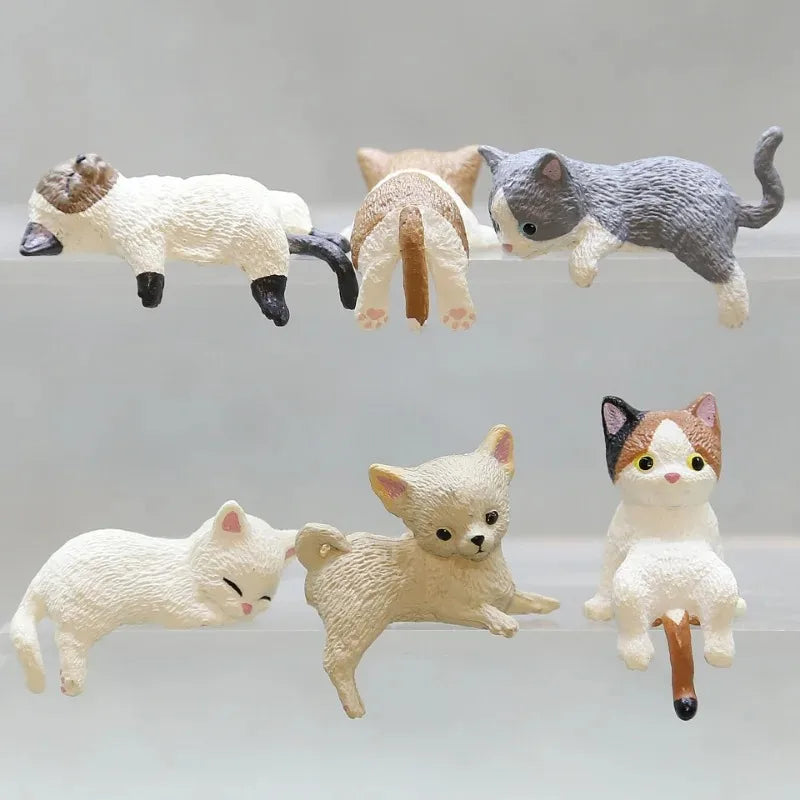 Home Decoration Cute Desktop Gifts Cartoon Simulation Edge Hang Cat Car Center Console Ornaments Decoration Car Accessories