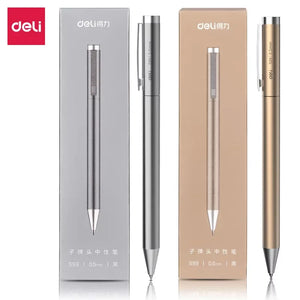 DELI Premium Metallic Signature Pens 0.5mm Gold Silver Gel Ink Smooth Writing Pens for Signing Certificates Awards Menus