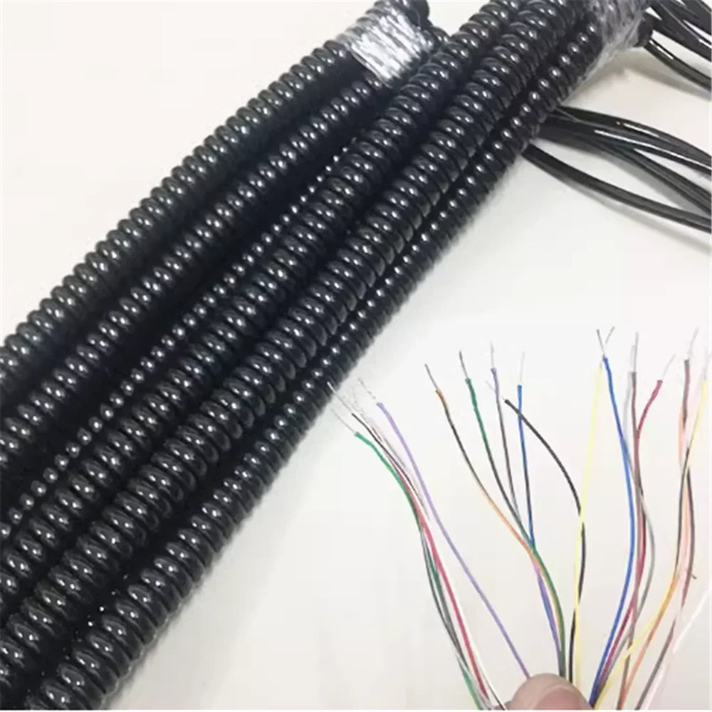 6/7/12/14/15/16/18/19/21/26 Cores Spiral Cable for CNC Electronic Handwheel Spring Wire Cable Manual Pulse Generator 3-4m