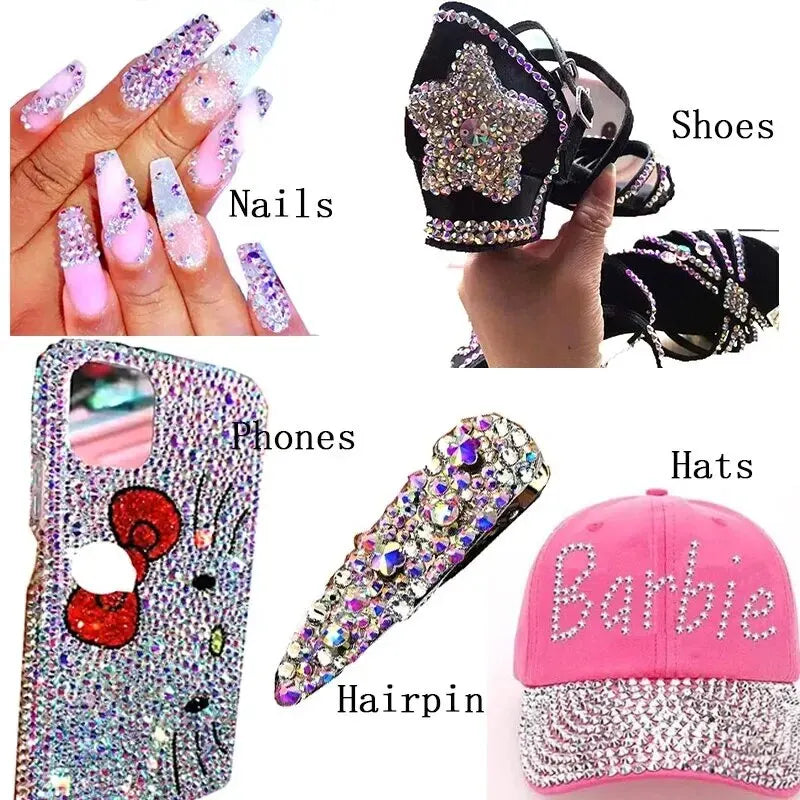 Non Hot Fix Flatback Rhinestones Garment Decorations Crystal Nail Art Accessories Nail Sticker DMC Glitter Stone Diamond DIY