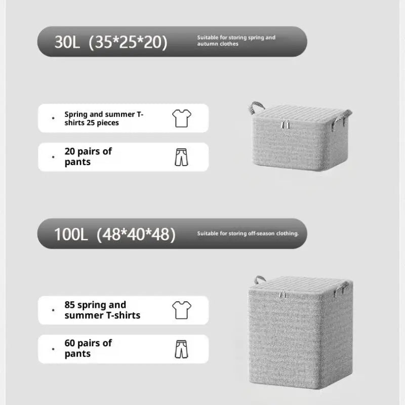 Hot Sale 220L Big Size Clothes Storage Box With Cover Large Laundry Basket Organizer Bag For Baby Foldable