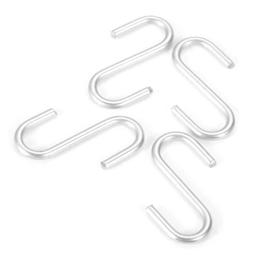 20pcs Metal S Shaped Hooks 30*11mm Silver for Hanging Clothes Handbags Scarfs Kitchen Utensils Closet Door Shelves Storage Hook