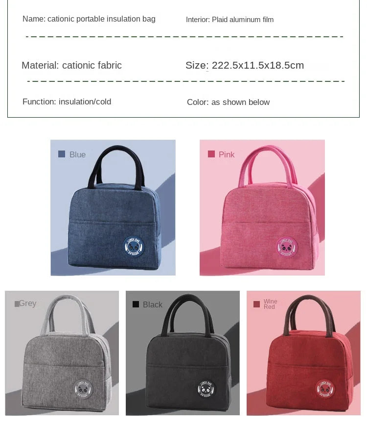 Portable Oxford Lunch Bags Fresh Cooler Pouch For Office Students Convenient Lunch Box Food Container Bag