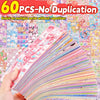 20-1000 PCS Cute Stickers Kawaii Cartoon Laser Sticker No repeat for Diary Kid DIY School Students Decoration Stationery