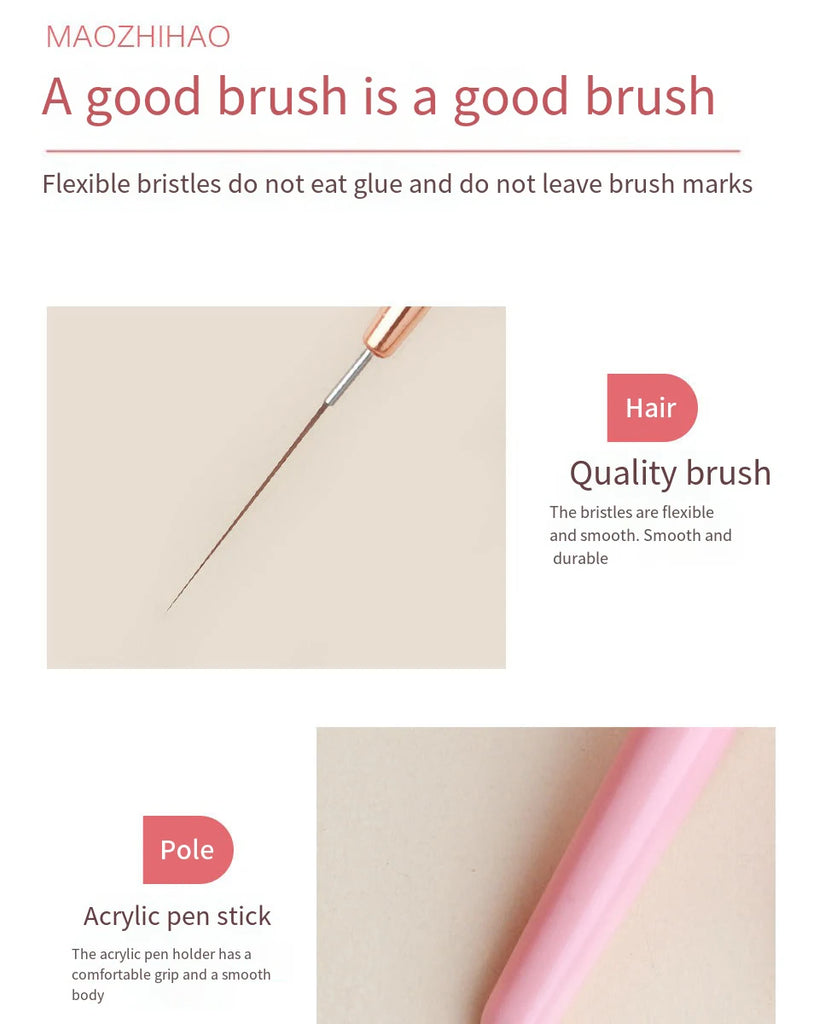 5 Pieces Set Liner Brush for Nail Art Painting,Fine Liner Brushes for Nails,Liner Nail Brush Set for Acrylic