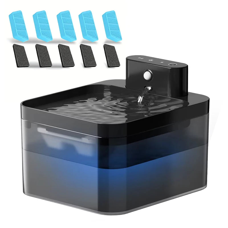 2.2L Automatic Wireless Pet Water Fountain Infrared Sensor Smart Pet Drinkier Fountain 2600mAh Cat Water Dispenser for Dog Cat