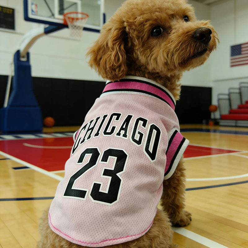 1pcs Mesh Breathable Dog Clothes Schnauzer Teddy Sport Large Dog Jersey Basketball Clothing Puppy T-Shirts Summer Pet Cat Shirts