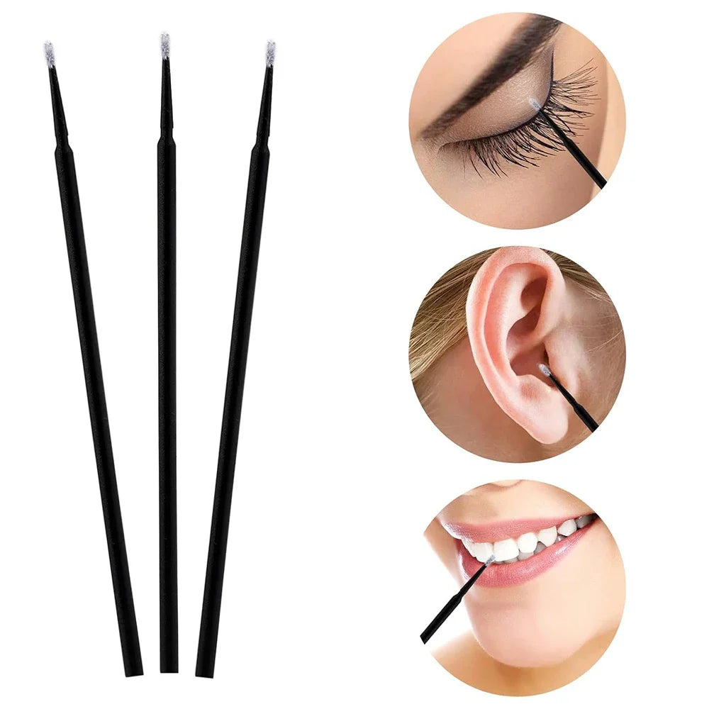 300/2000pcs Disposable MicroBrush Eyelash Extension Brushes For Makeup Nail Art Individua Applicator Lash Cleaning Removing Tool