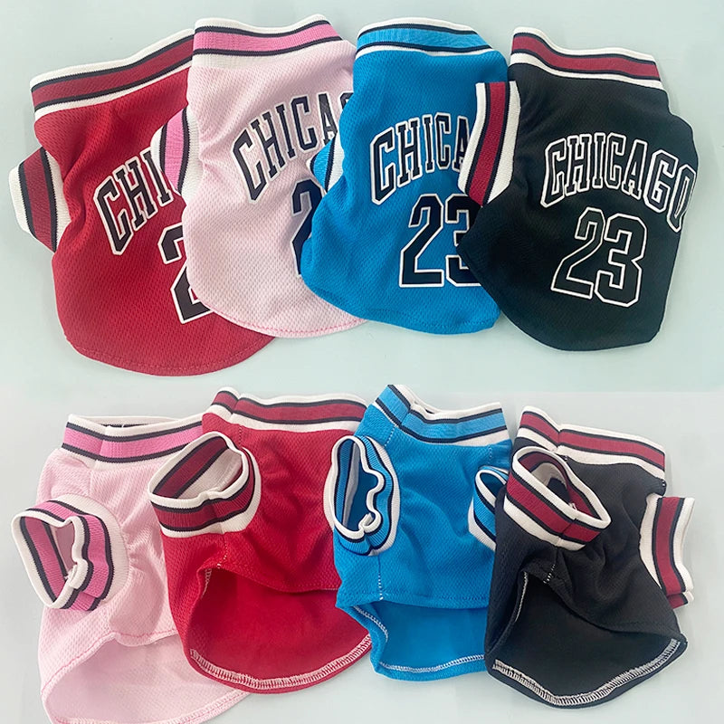 1pcs Mesh Breathable Dog Clothes Schnauzer Teddy Sport Large Dog Jersey Basketball Clothing Puppy T-Shirts Summer Pet Cat Shirts