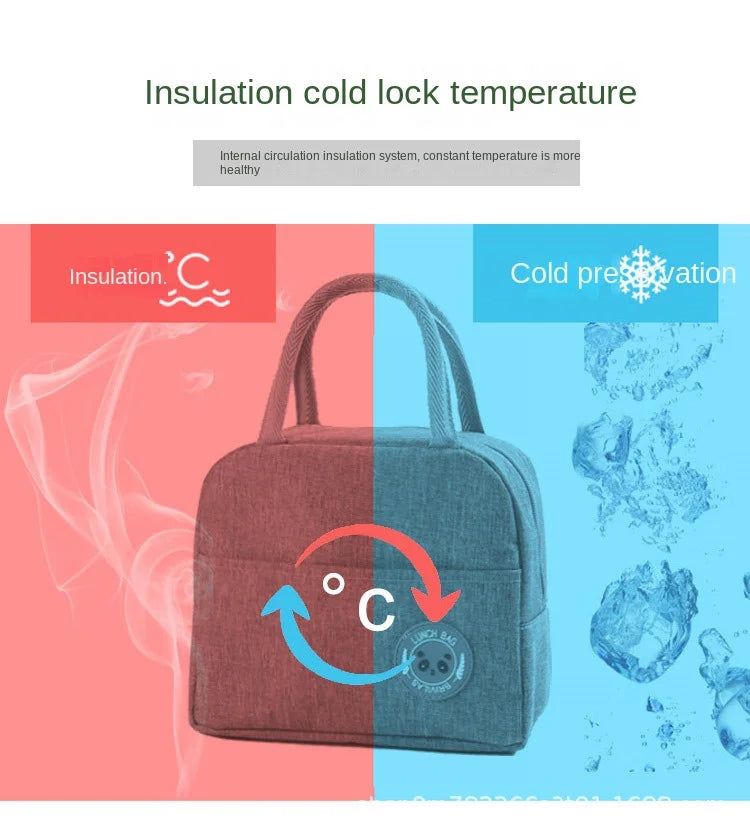 Portable Oxford Lunch Bags Fresh Cooler Pouch For Office Students Convenient Lunch Box Food Container Bag