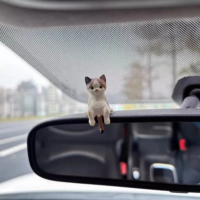 Home Decoration Cute Desktop Gifts Cartoon Simulation Edge Hang Cat Car Center Console Ornaments Decoration Car Accessories