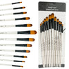 Artist Paint Brush Set 12pcs,  Oil Acrylic Falt Paint Brushes, Watercolor Brush Set for Body, Face, Rock, Canvas Drawing Art Cra