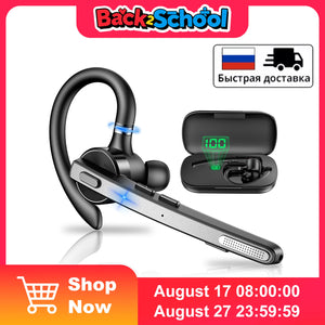 New Bee M53 Wireless Bluetooth Headset Single Earpiece Driving Headphone with Dual-Mic Noise Cancelling Handsfree Earphones