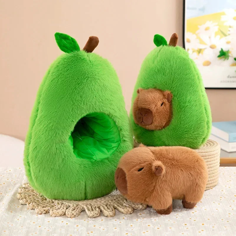 35cm @@Hut Plush Capibala Doll Soft Animal Avocado Mouse Plush Toys Avocado Doll Children's and Girls' Gift Capybara Pillow