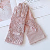 Sunscreen Gloves for Ladies Spring Summer Heat Insulation Ice Silk Lace UV Thin Electric Car Driving Non-slip Breathable Cool