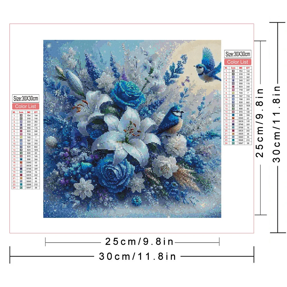 Huacan New Arrivals Diamond Painting Flower Full Round Square Drill Mosaic Animal Bird Diy Gift Art Home Decoration Craft Kit