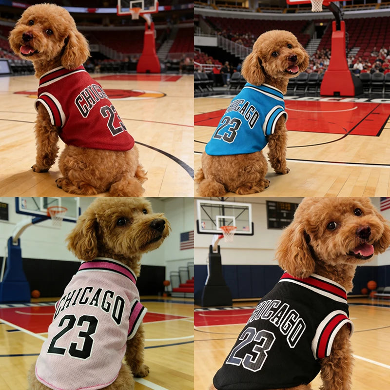 1pcs Mesh Breathable Dog Clothes Schnauzer Teddy Sport Large Dog Jersey Basketball Clothing Puppy T-Shirts Summer Pet Cat Shirts