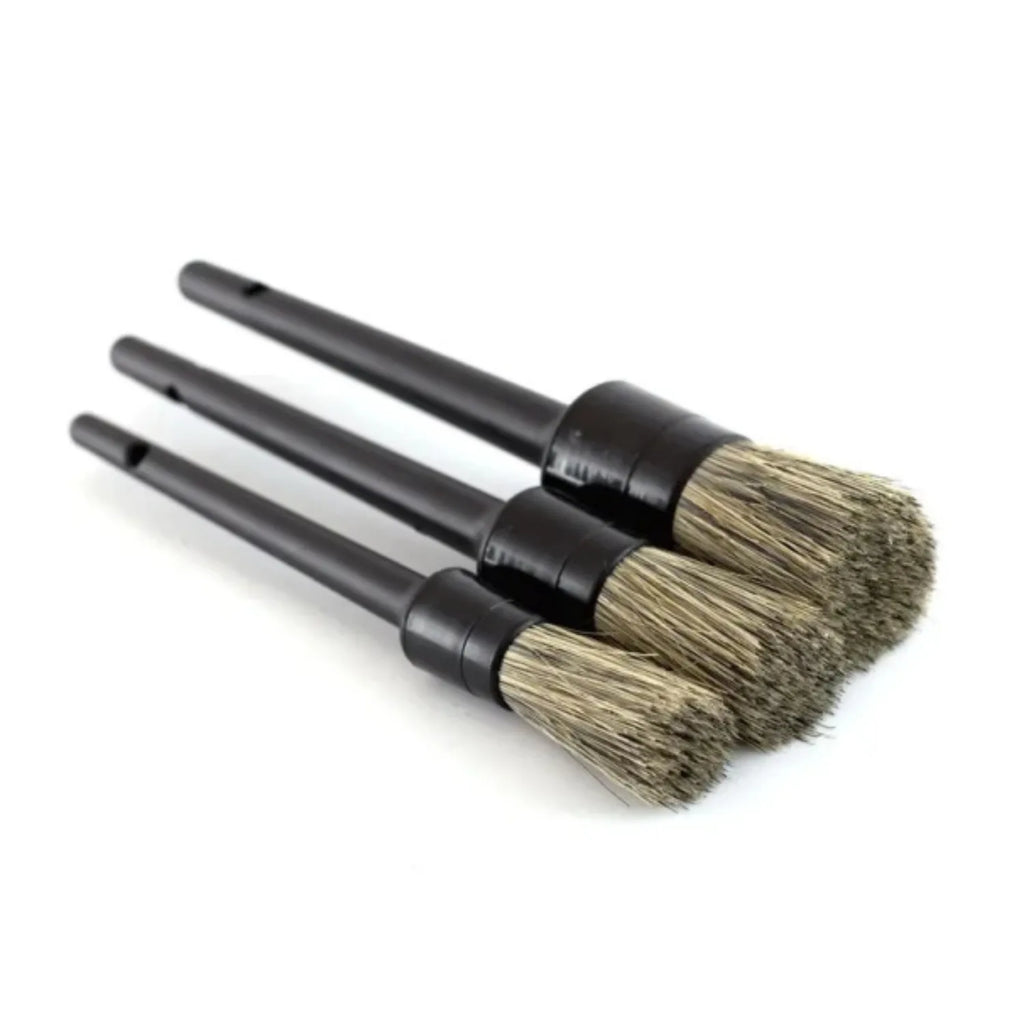 3PCS Car Exterior Interior Detail Brush Boar Hair Bristle Brushes for Car Cleaning Auto Detail Tools Dashboard Cleaning Brush