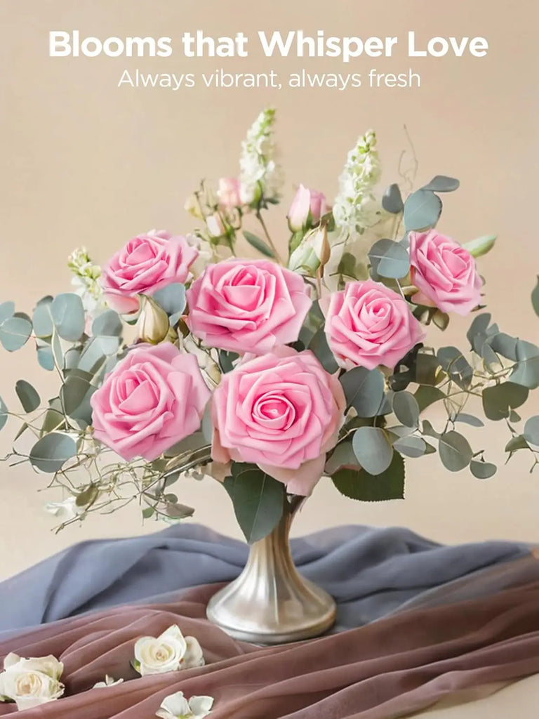 PE Foam Rose Artificial Flower Wedding Bride Bouquet Accessory Garland Home vase table Outdoor Garden festival Party DIY Decor