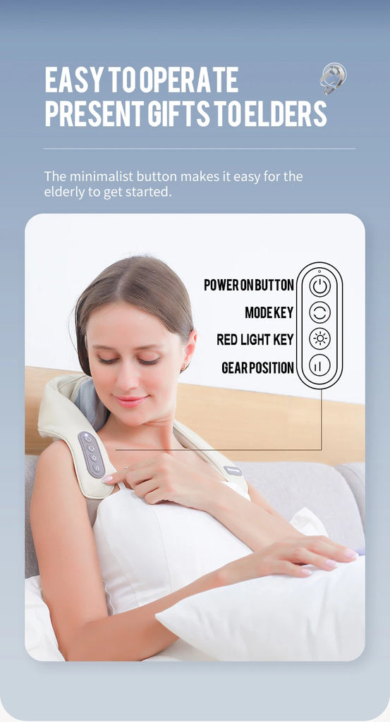 2026Bionic Finger Neck Shoulder Massager Wireless Neck Cervical Trapezius Kneading Massage Shawl Brushless Motor Neck Masajeador