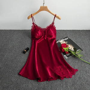 Sexy Pajamas Women's Silk Suspender Nightdress Ladies Spring And Summer Ice Silk Thin Halter Home Service Satin Night Dresses