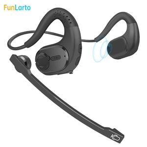 Open Ear Bluetooth Headset with Detachable Microphone Wireless Headphones Trucker Headsets  w/DSP Noise Canceling Mic for Calls