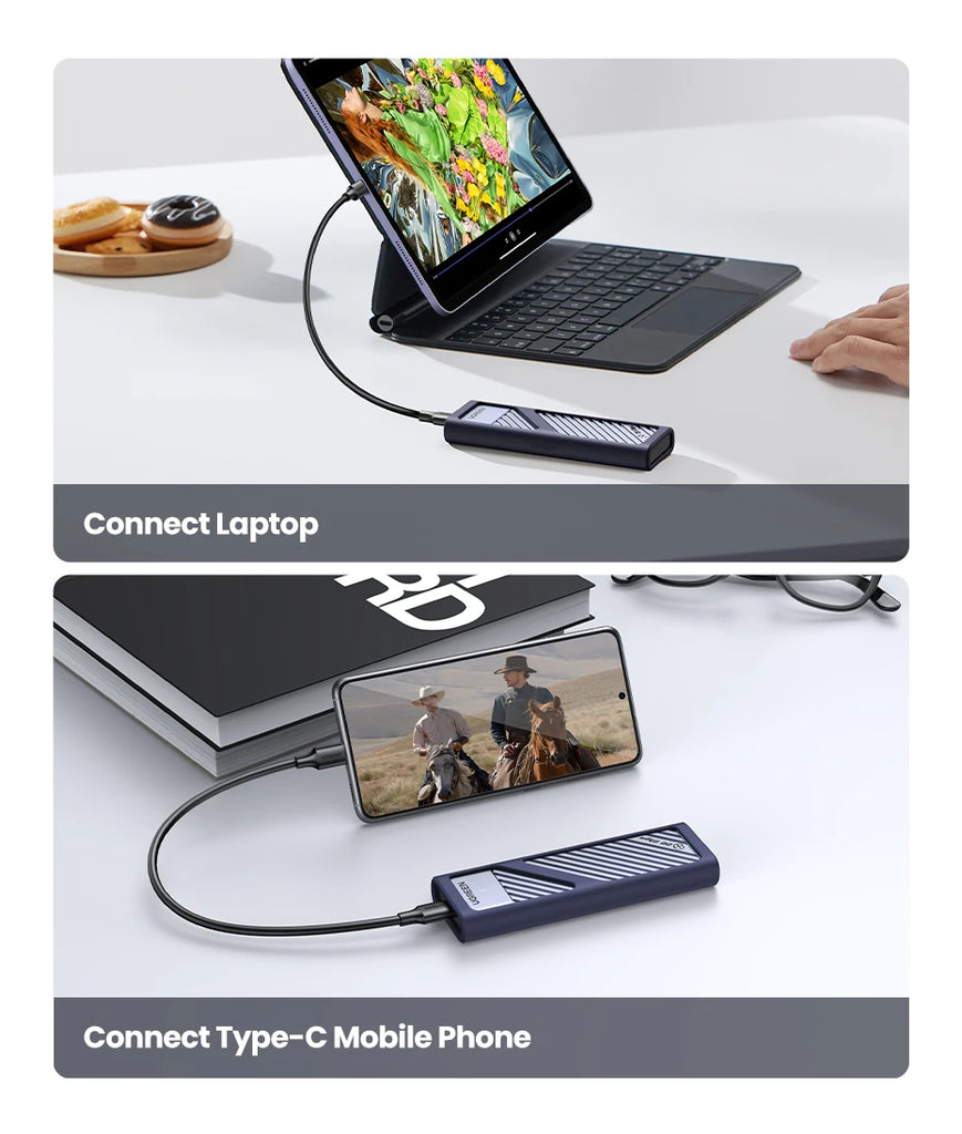 BR Sale UGREEN M2 SSD Case M.2 NVMe SATA SSD Enclosure Adapter 20Gbps USB 3.2 Gen2 USB C External Enclosure