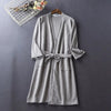 100% Cotton Waffle Robes for Women Summer Thin (nine Sleeves + Short Sleeves) Bathrobe Nightgown Home Service Hotel Bathrobe