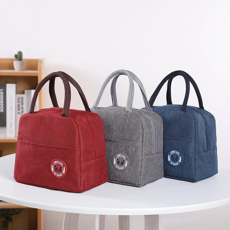 Portable Oxford Lunch Bags Fresh Cooler Pouch For Office Students Convenient Lunch Box Food Container Bag