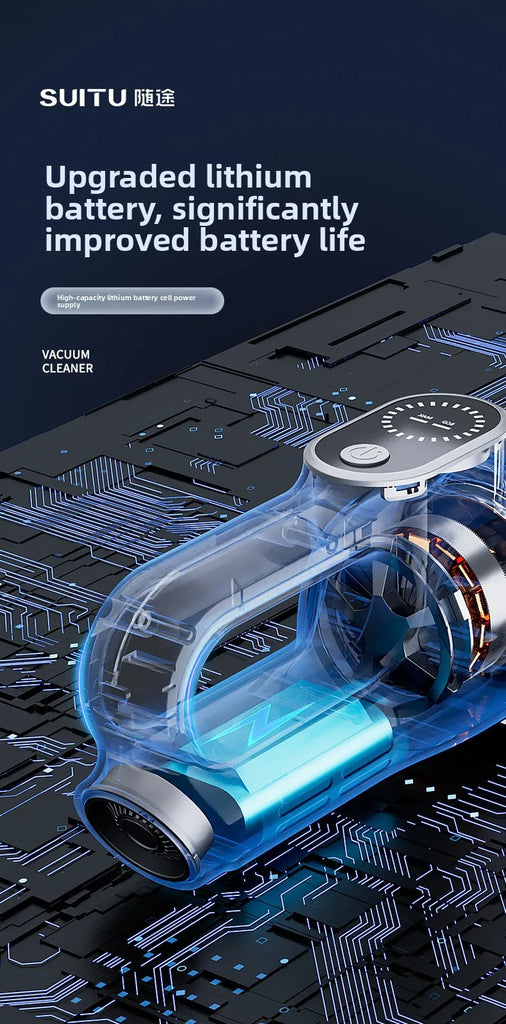 65000RPM Portable Car Vacuum Cleaner Wireless Handheld Mini Wet Dry Silent Powerful for Auto Cleaning