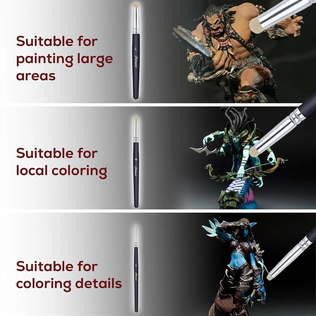 3/6/10/16Pcs Fine Micro Detail Paint Brushes Wood Handle Drybrush for Miniature Art DND  Acrylic Watercolor Painting Hobby Kits