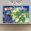 Teenage Mutant Ninja Turtles Happy Birthday Backdrop Banner Cartoon Theme Kids Boys Party Photo Background Decor Supplies