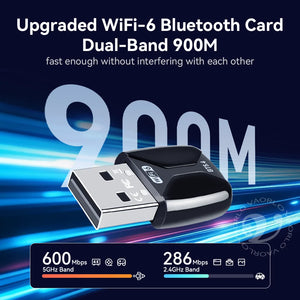 900Mbps Network Card WiFi 6 Bluetooth 5.4 Adapter Dual Band 2.4G&5GHz USB Network Wireless Wlan Receiver For Win10/11 Drive free